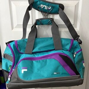 Fila Teal Sport Duffel with Purple Accents